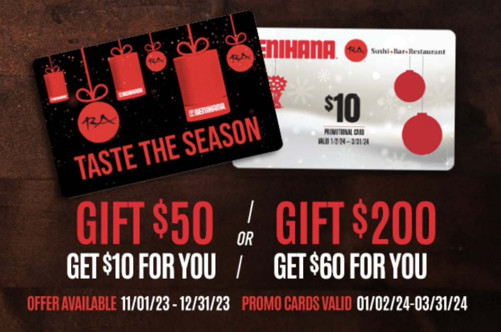 RA Sushi Gift Card Offers